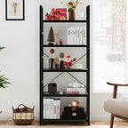 Versatile 5-Tier Bookshelf, Durable Metal Frame, Open Shelves, Modern Minimalist Design