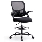 Comfortable Ergonomic Office Chair with Flip-Up Armrests and Adjustable Lumbar Support