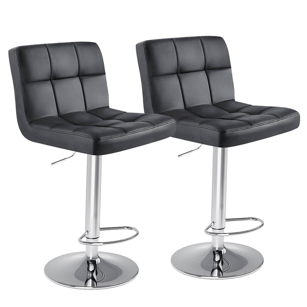 Modern Adjustable Swivel Barstool, Ergonomic PU Leather Counter Height Chair for Kitchen