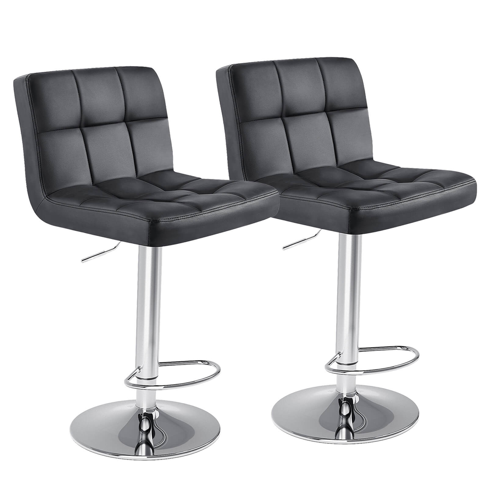 Modern Adjustable Swivel Barstool, Ergonomic PU Leather Counter Height Chair for Kitchen