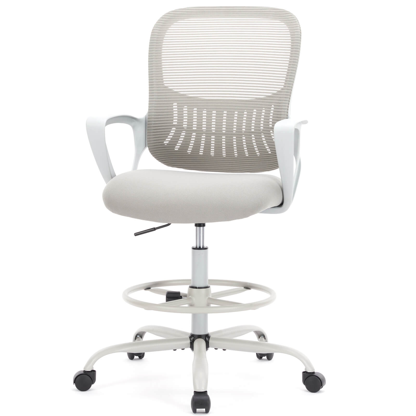 Ergonomic Tall Drafting Office Chair with Adjustable Footrest and Lumbar Support