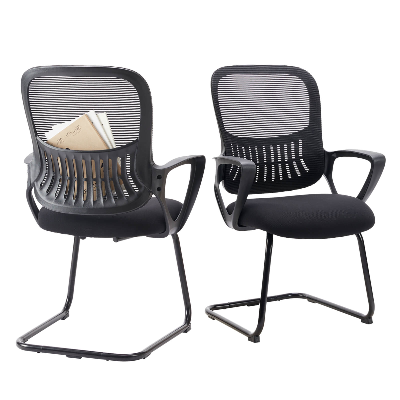 Comfortable Ergonomic Mesh Office Chair with Lumbar Support and Integrated Storage Basket