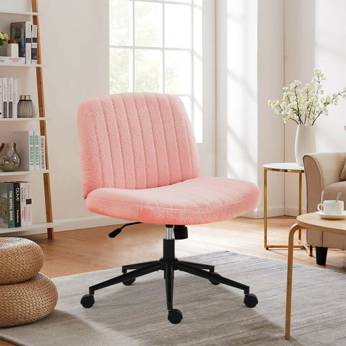 Adjustable Ergonomic Armless Office Chair with Swivel Seat and Smooth Casters