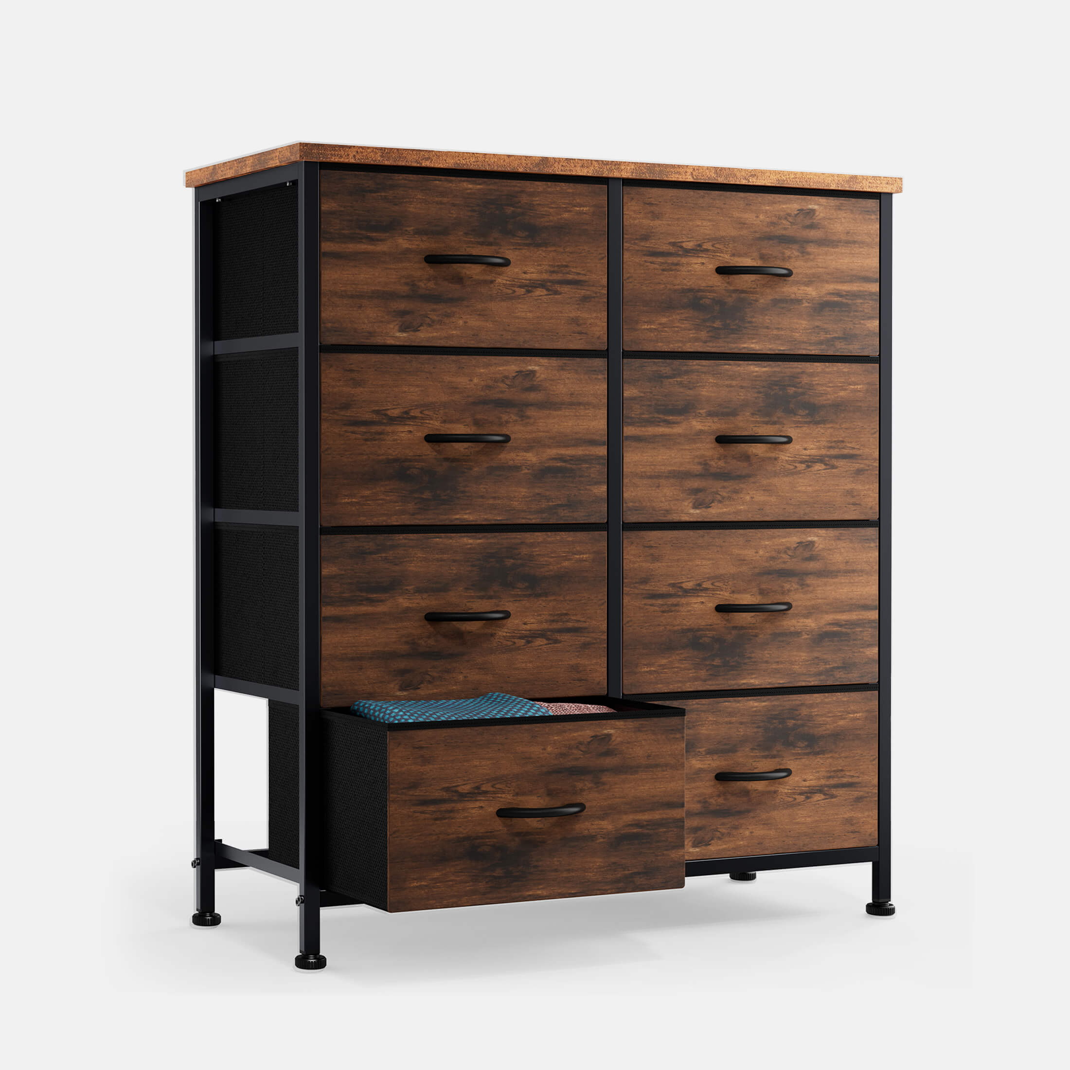 Tall 8-Drawer Fabric Storage Dresser Tower, Modern Bedroom Closet Organizer