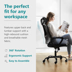 Ergonomic High-Back Office Chair with Adjustable Headrest, Lumbar Support, Thick Cushion