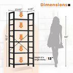 Versatile 5-Tier Bookshelf, Durable Metal Frame, Open Shelves, Modern Minimalist Design