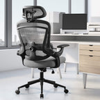 Ergonomic Office Chair with Adjustable Lumbar Support, Flip-Up Armrests, Breathable Mesh