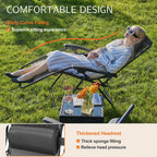 Ergonomic Portable Camping Lounge Chair Set of 2 with Detachable Tray
