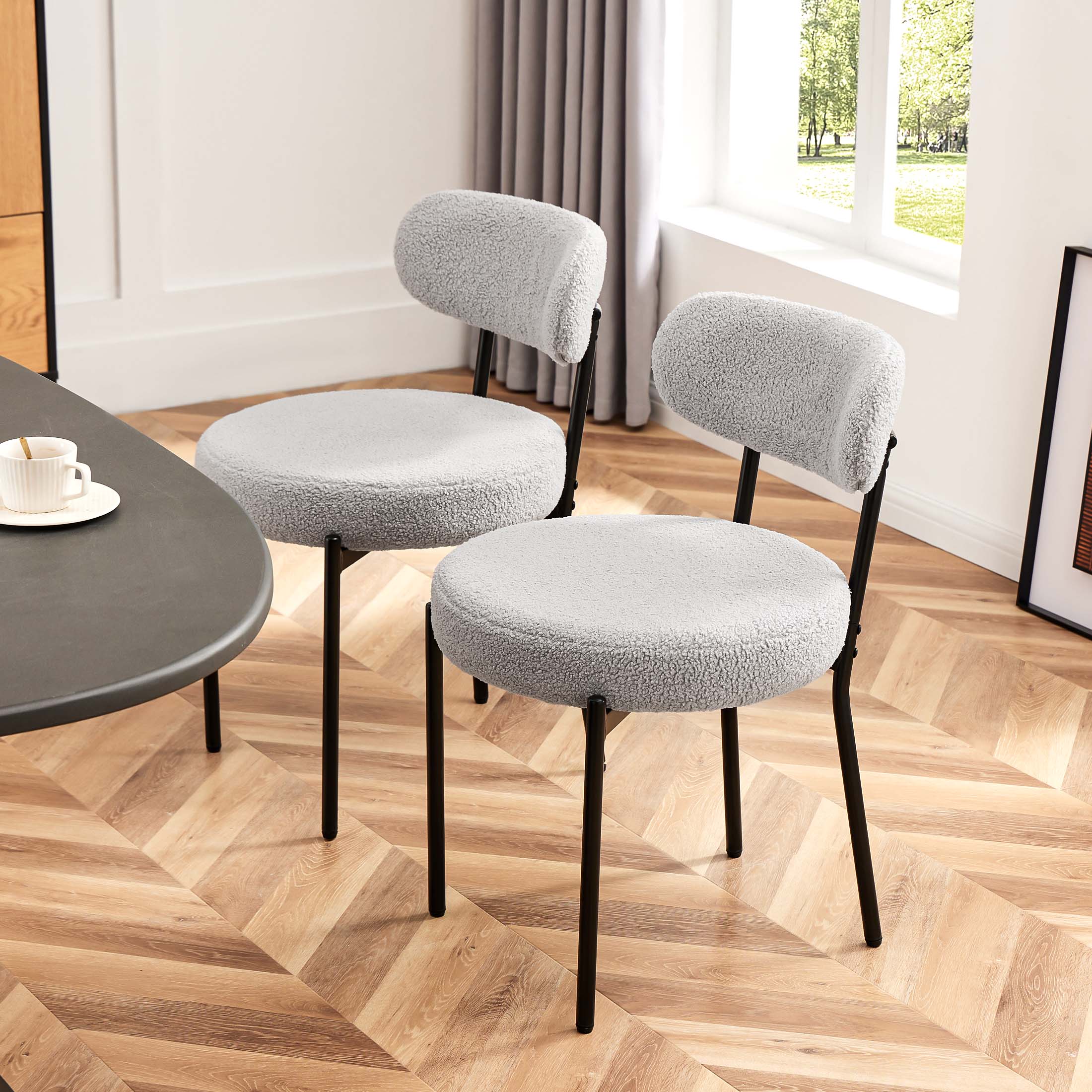 Modern Dining Chair Set of 4 with Soft Cushions for Kitchen and Dining Room