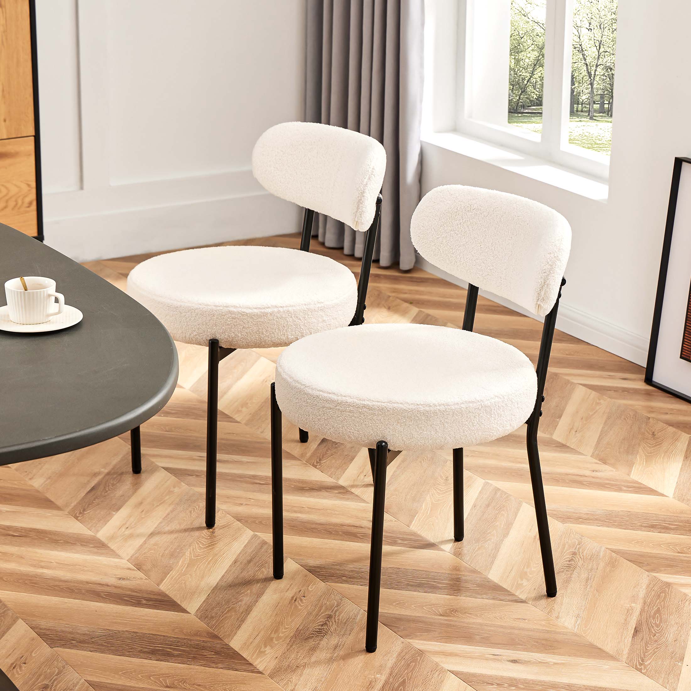 Modern Dining Chair Set of 4 with Soft Cushions for Kitchen and Dining Room