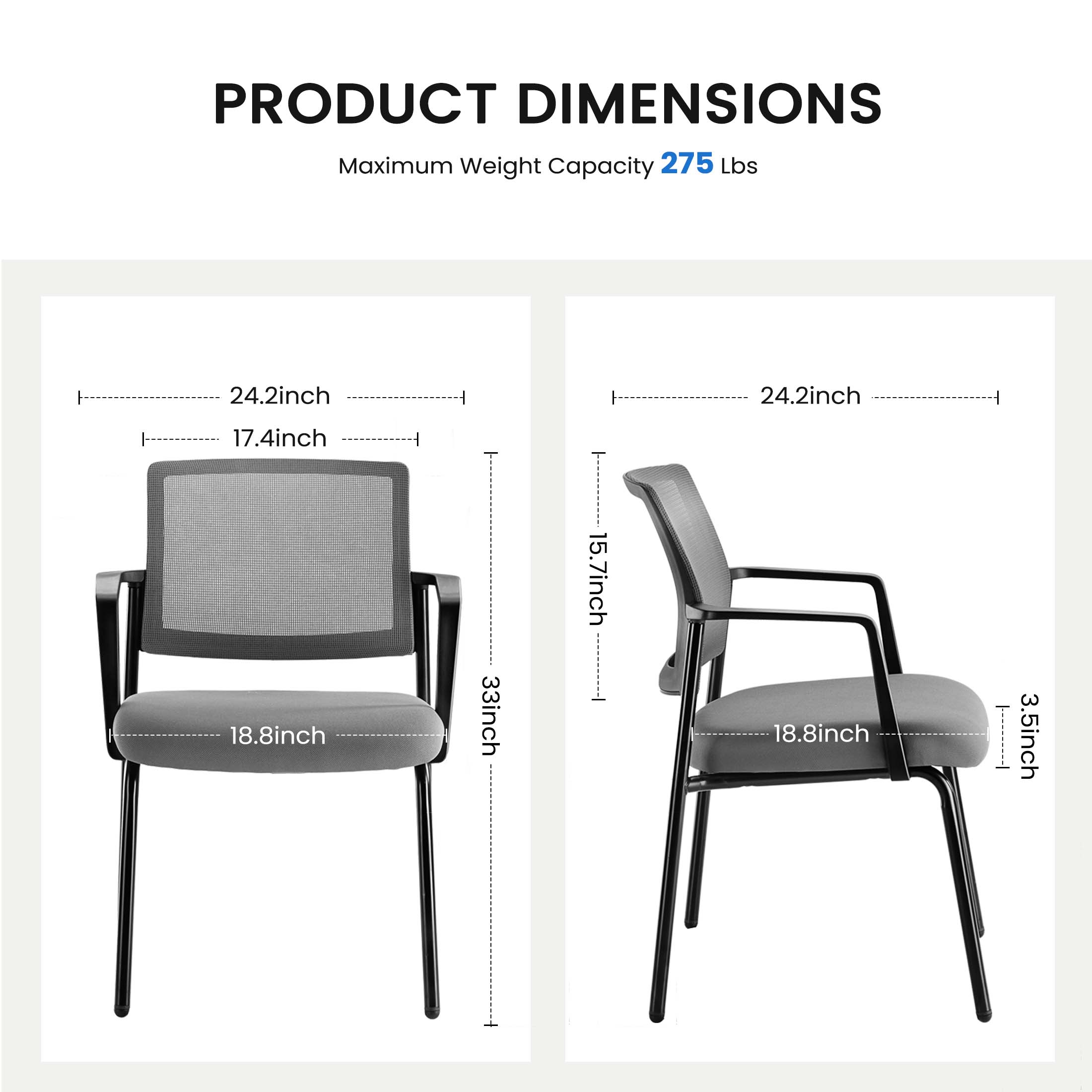 Ergonomic Mesh Back Stackable Conference Chair for Event Meeting Home Office