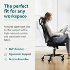 Ergonomic High-Back Office Chair with Adjustable Headrest, Lumbar Support, Thick Cushion