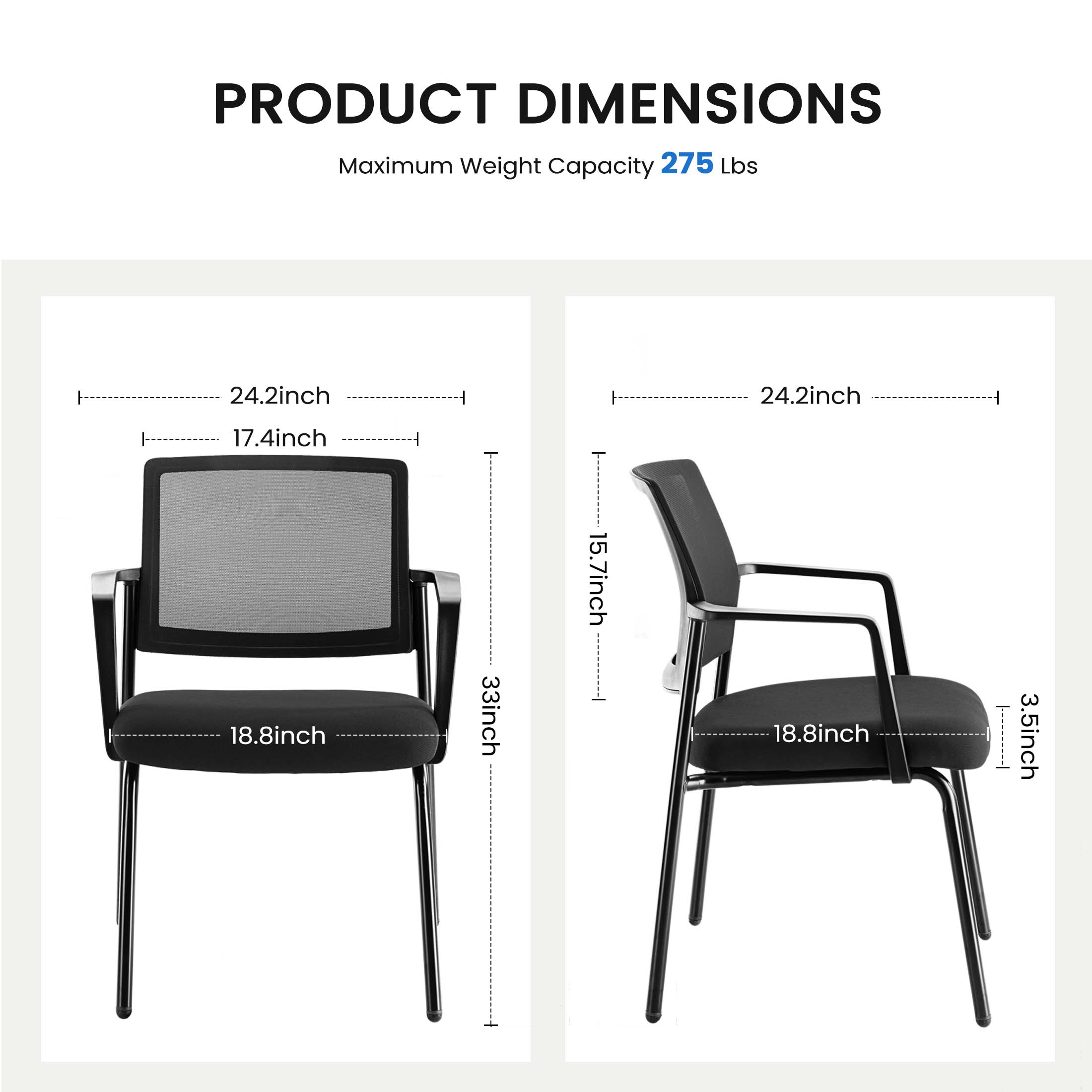 Ergonomic Mesh Back Stackable Conference Chair for Event Meeting Home Office