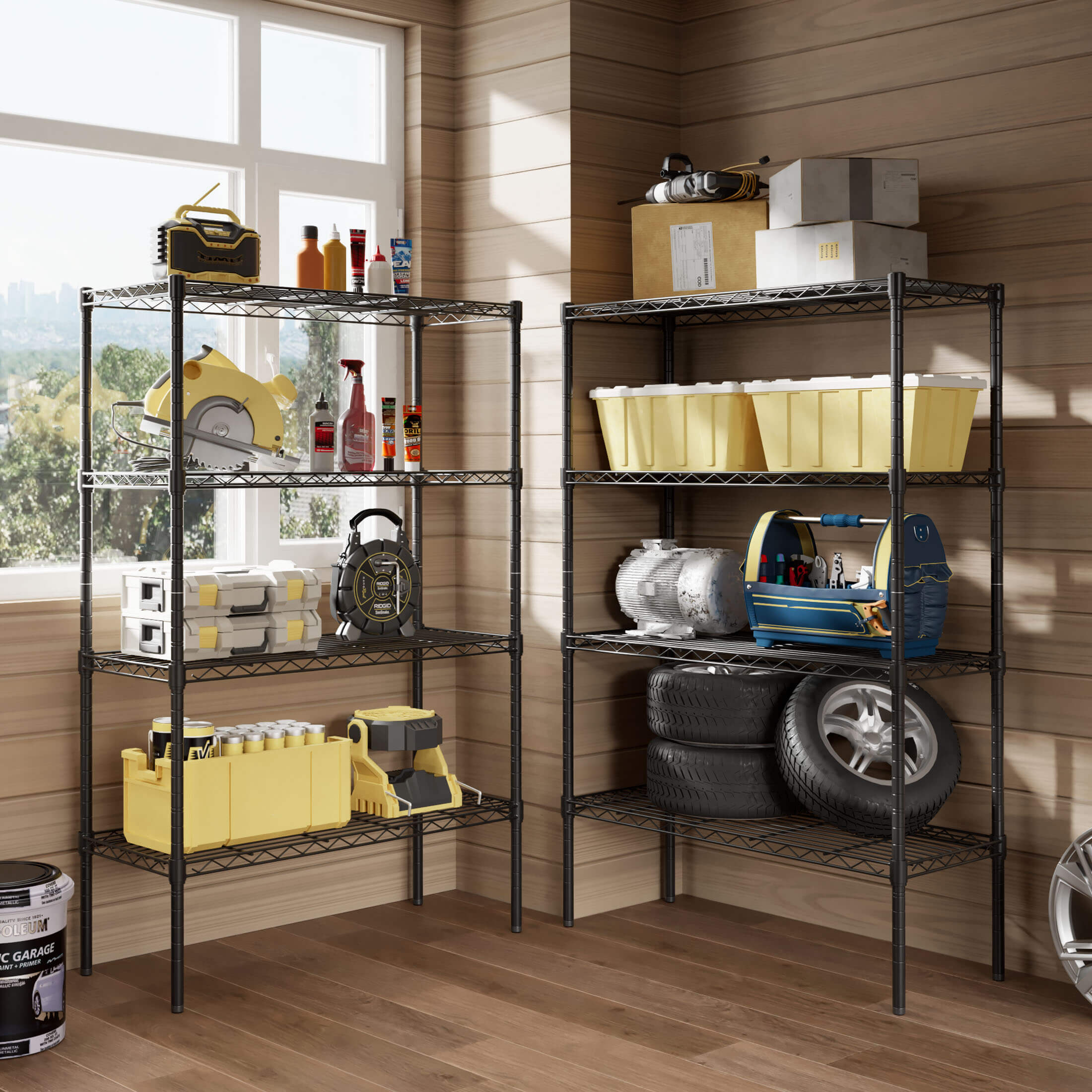 Durable Metal Heavy Duty 4-Tier Adjustable Storage Shelf for Kitchen Pantry Garage