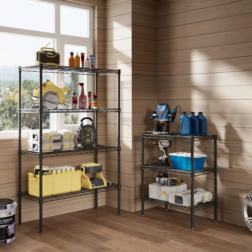 Durable Metal Heavy Duty 4-Tier Adjustable Storage Shelf for Kitchen Pantry Garage