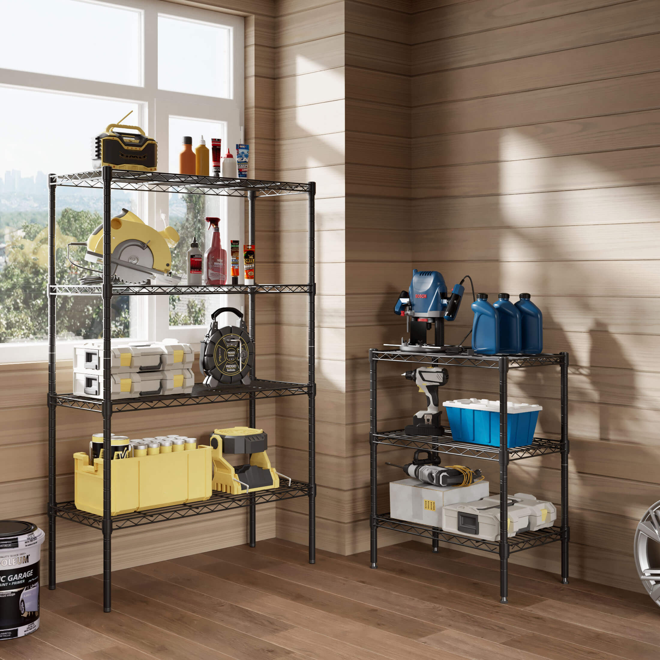 Durable Metal Heavy Duty 4-Tier Adjustable Storage Shelf for Kitchen Pantry Garage