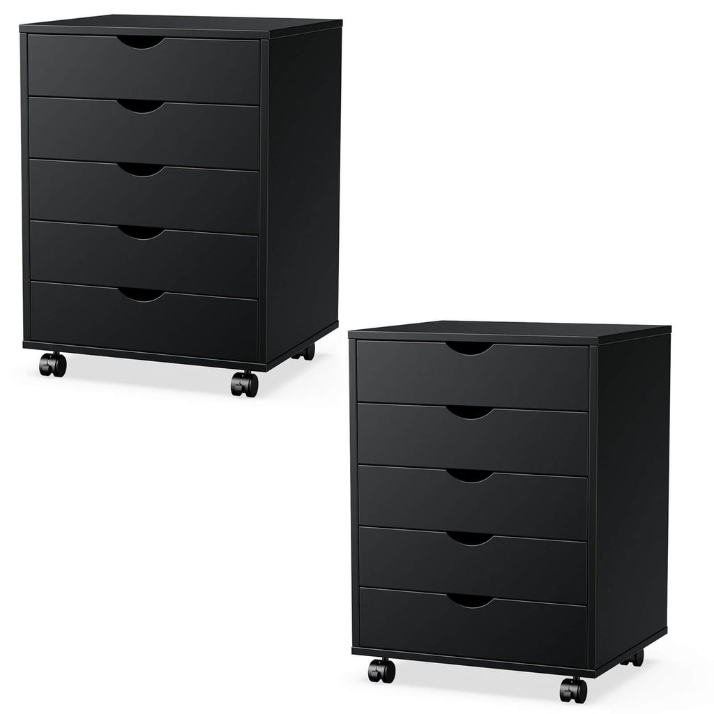 Versatile 5-Drawer Chest with Wheels for Office and Living Room
