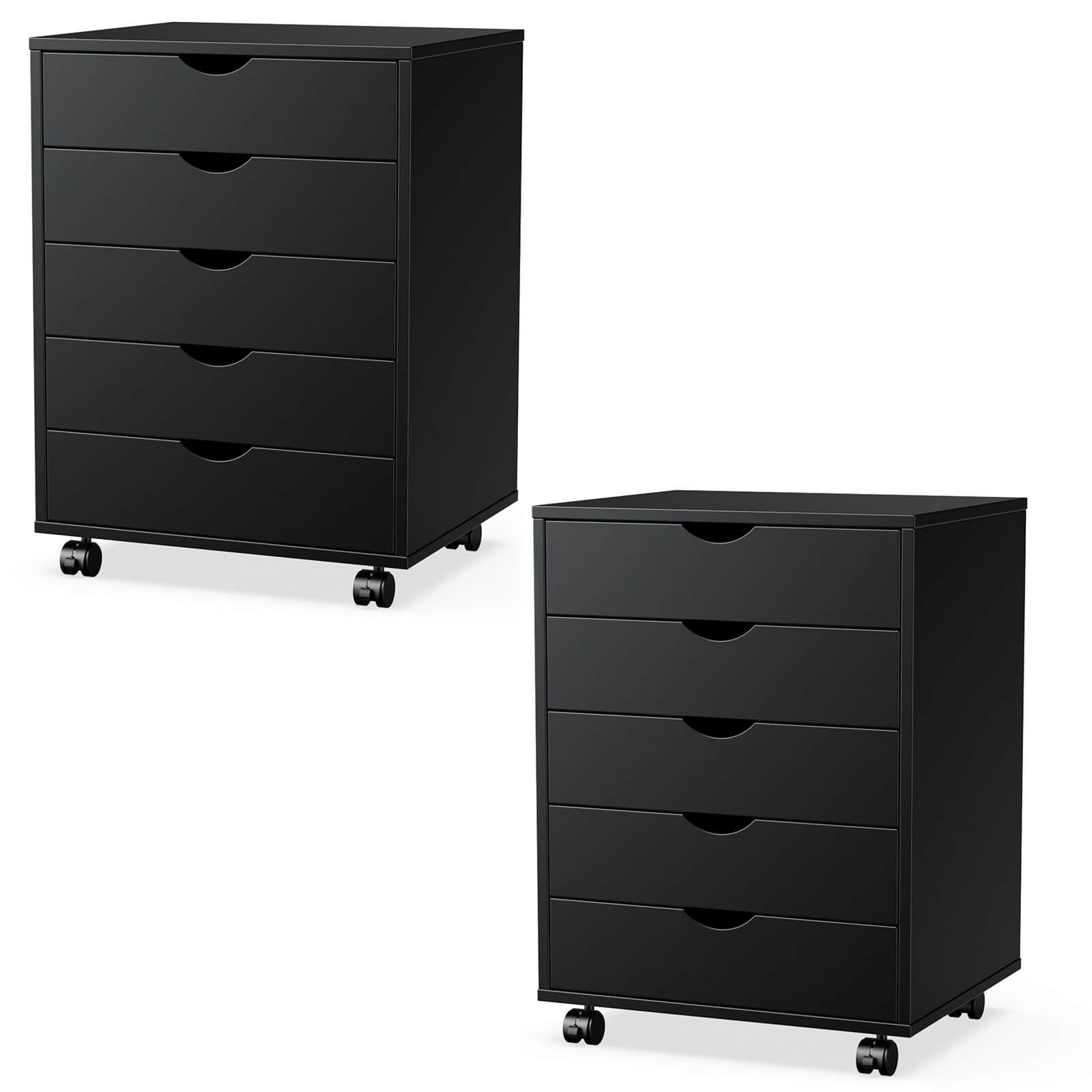 Versatile 5-Drawer Chest with Wheels for Office and Living Room