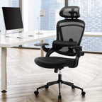 Ergonomic Office Chair with Adjustable Lumbar Support, Flip-Up Armrests, Breathable Mesh