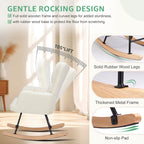 Comfortable Ergonomic Upholstered Rocking Chair for Nursery, Living Room, Baby Feeding