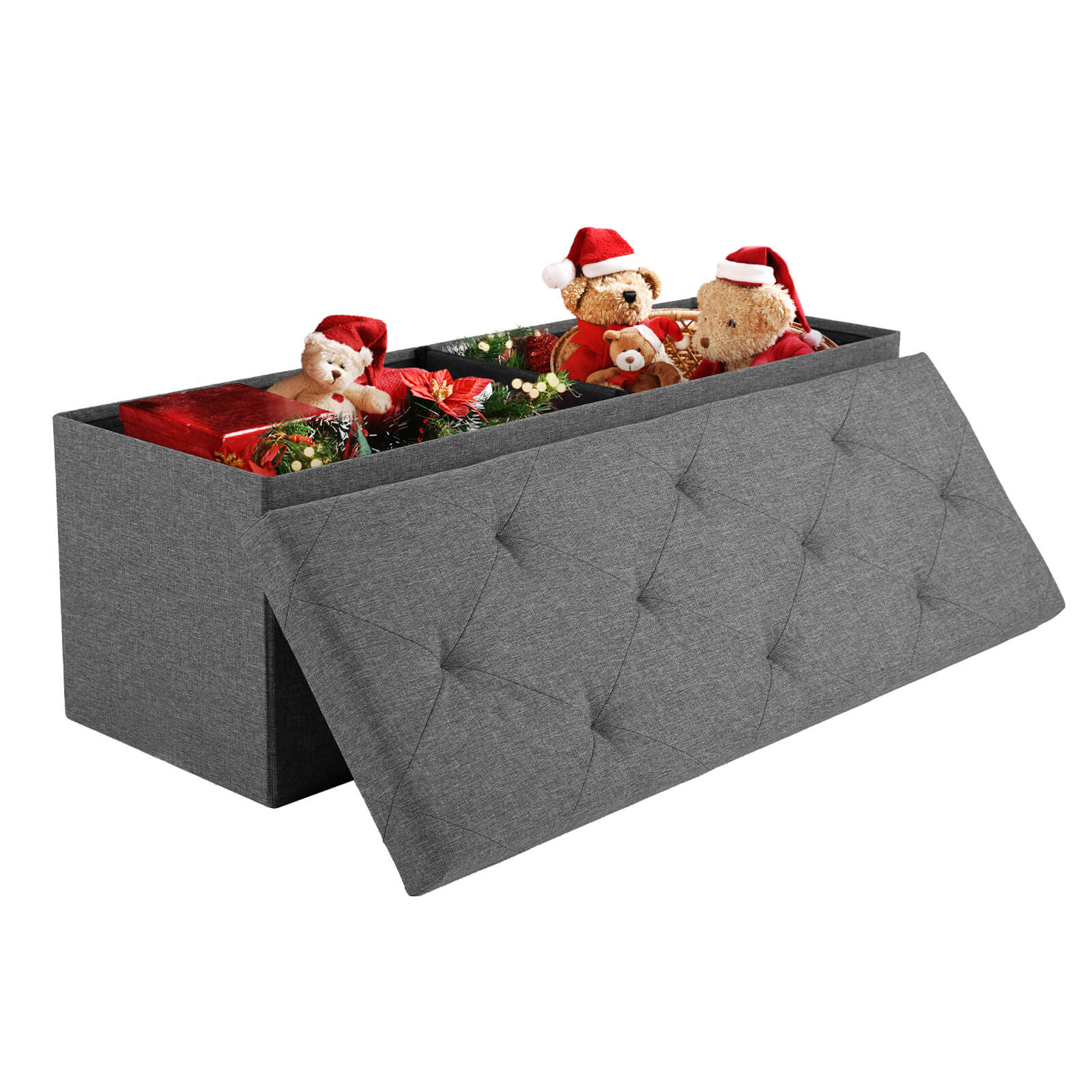 Versatile Foldable Storage Ottoman Bench for Bedroom, Living Room, Entryway Organization