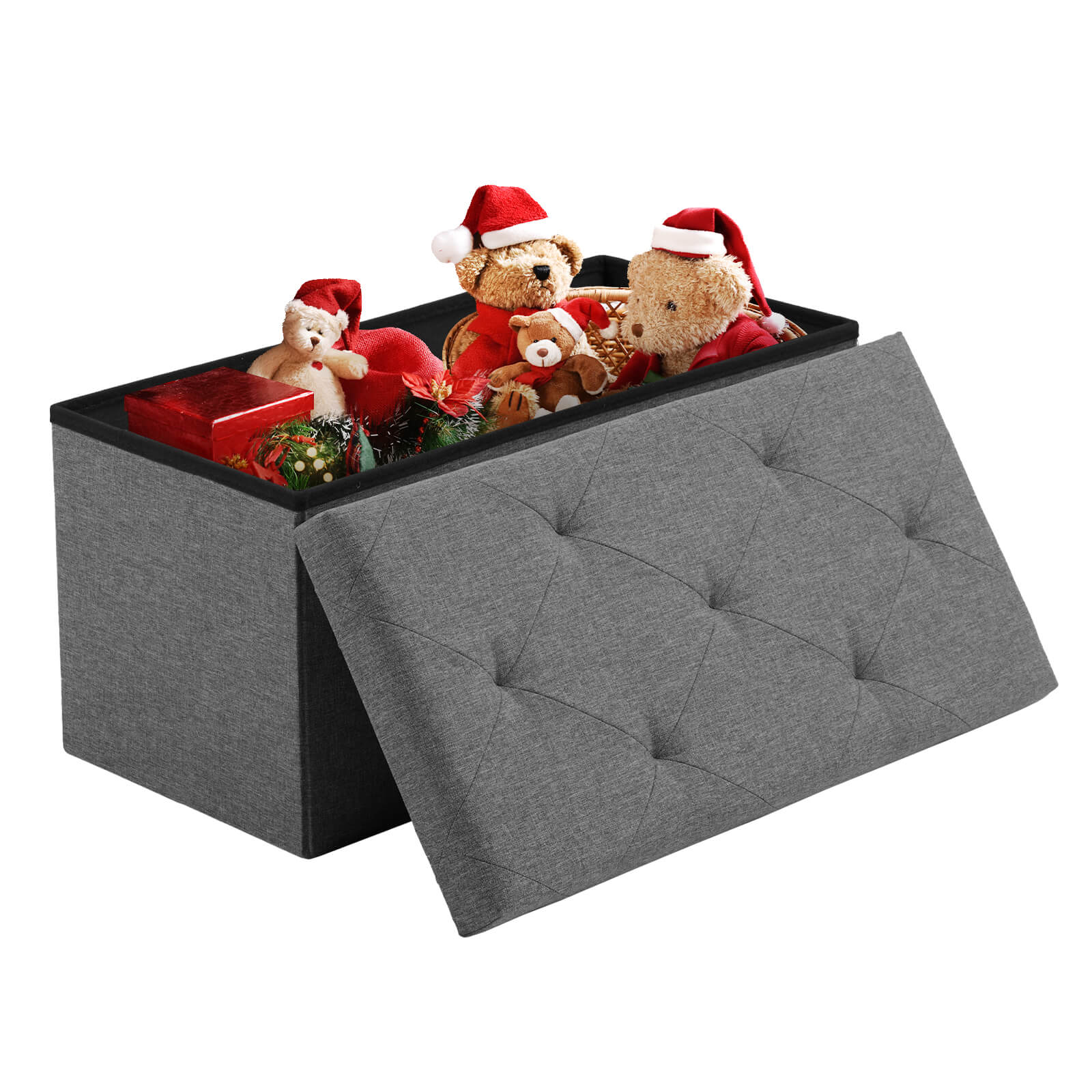 Versatile Foldable Storage Ottoman Bench for Bedroom, Living Room, Entryway Organization