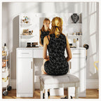 Professional 3-Color LED Vanity Mirror Desk with Smart Lighting for Bedroom