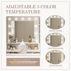Professional 3-Color LED Vanity Mirror Desk with Smart Lighting for Bedroom