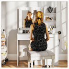 Professional 3-Color LED Vanity Mirror Desk with Smart Lighting for Bedroom