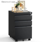 Mobile 3-Drawer Locking File Cabinet, Rolling Metal Storage for Home Office