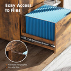 Mobile 3-Drawer Filing Cabinet with Lockable Casters for Office Home Storage