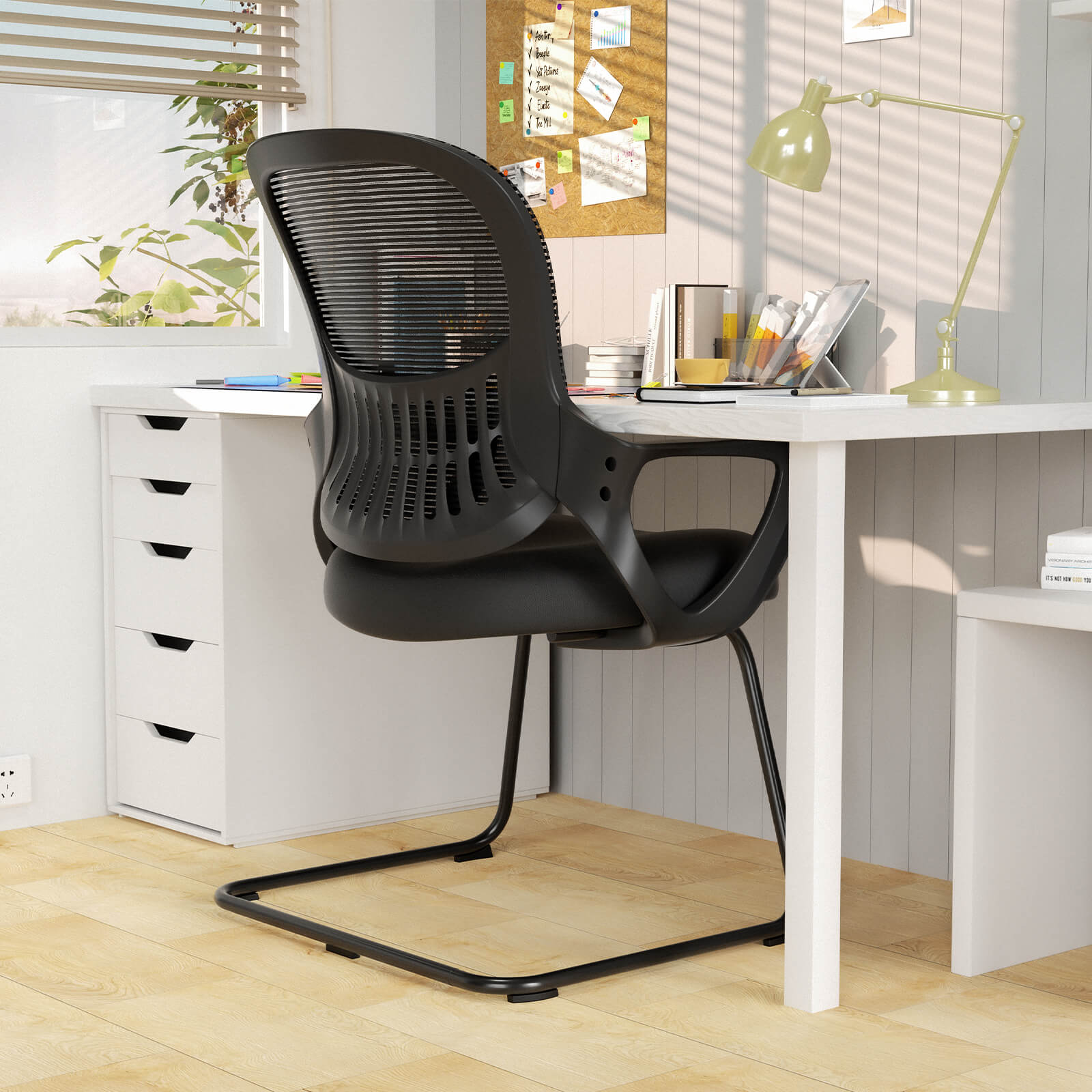 Comfortable Ergonomic Mesh Office Chair with Lumbar Support and Integrated Storage Basket