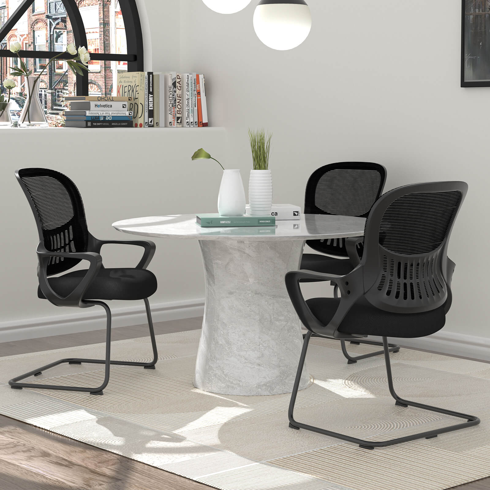 Comfortable Ergonomic Mesh Office Chair with Lumbar Support and Integrated Storage Basket