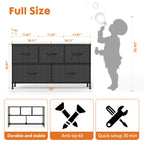 38-inch Metal Frame Storage Chest Dresser with Fabric Drawers