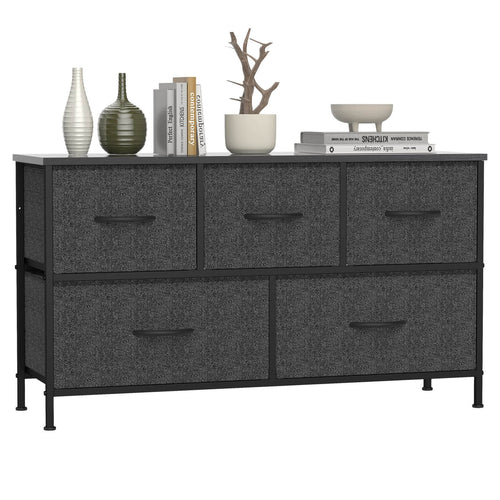 38-inch Metal Frame Storage Chest Dresser with Fabric Drawers