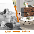 38-inch Metal Frame Storage Chest Dresser with Fabric Drawers
