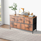 38-inch Metal Frame Storage Chest Dresser with Fabric Drawers