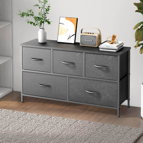 38-inch Metal Frame Storage Chest Dresser with Fabric Drawers