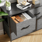 38-inch Metal Frame Storage Chest Dresser with Fabric Drawers