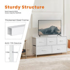 38-inch Metal Frame Storage Chest Dresser with Fabric Drawers