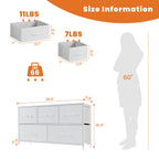38-inch Metal Frame Storage Chest Dresser with Fabric Drawers