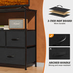 Versatile Storage Shelf TV Stand for Living Room Bedroom with Drawers