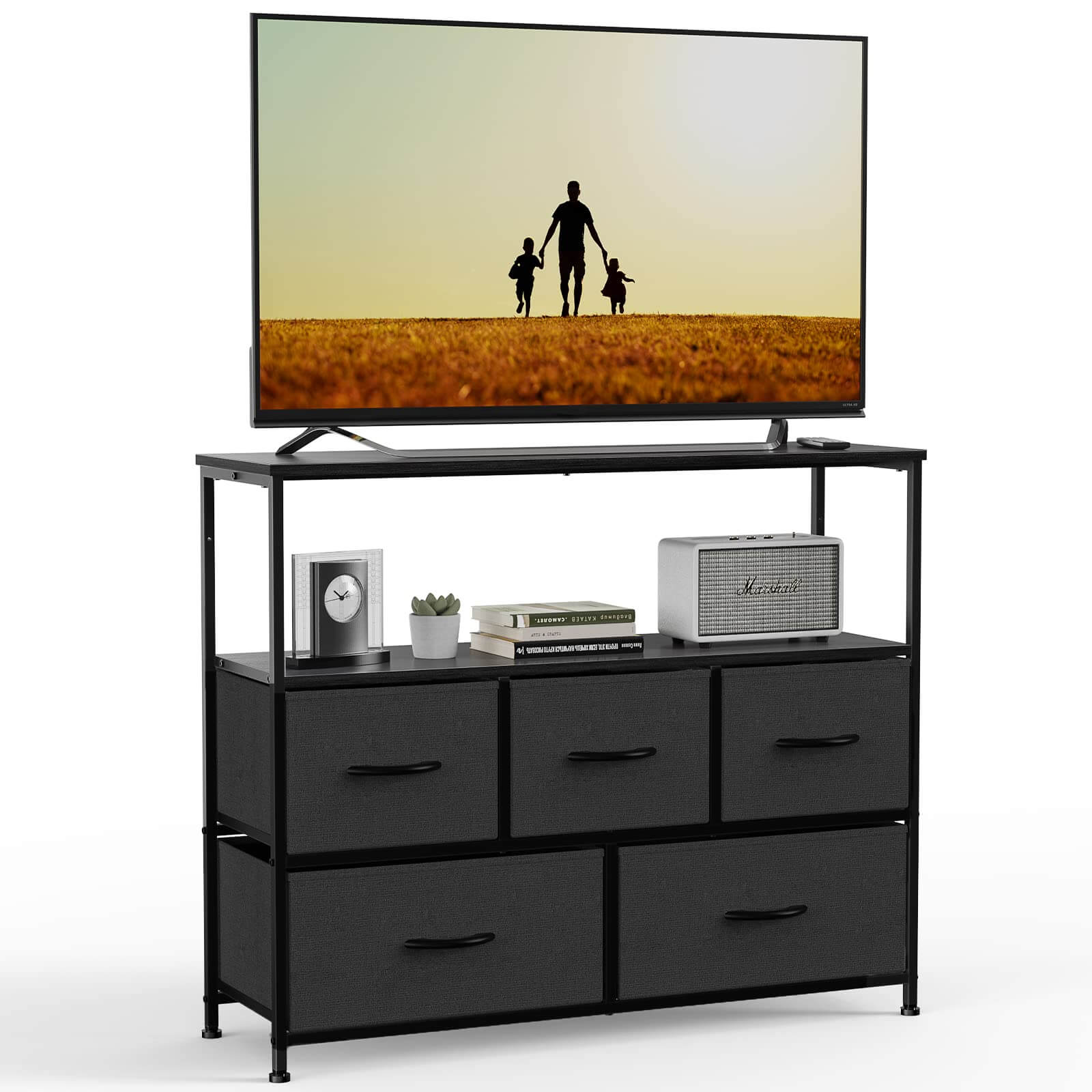 Versatile Storage Shelf TV Stand for Living Room Bedroom with Drawers