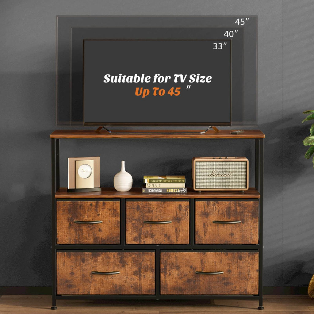 Versatile Storage Shelf TV Stand for Living Room Bedroom with Drawers