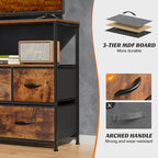 Versatile Storage Shelf TV Stand for Living Room Bedroom with Drawers