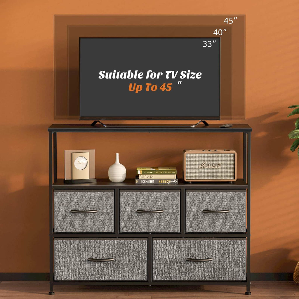 Versatile Storage Shelf TV Stand for Living Room Bedroom with Drawers