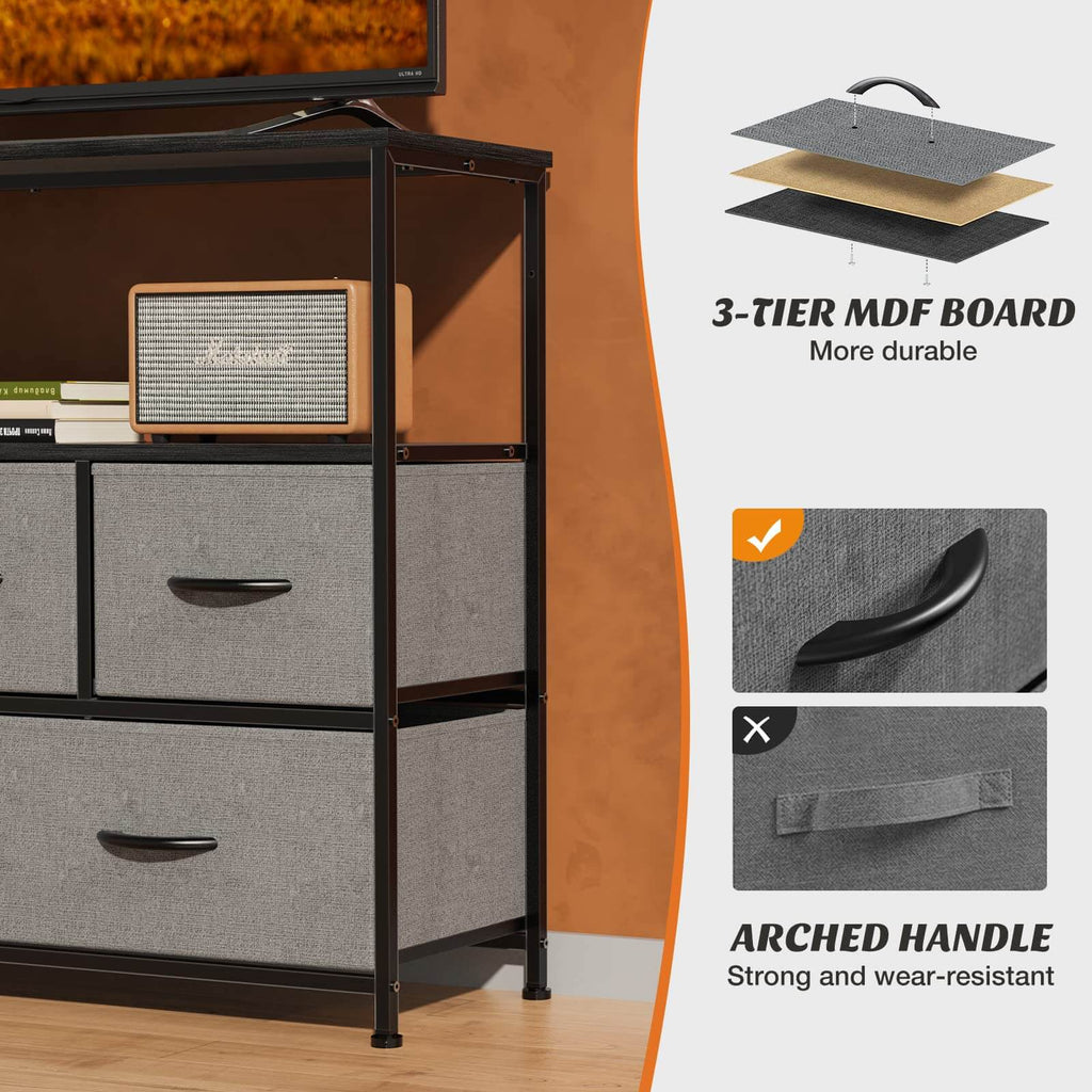 Versatile Storage Shelf TV Stand for Living Room Bedroom with Drawers