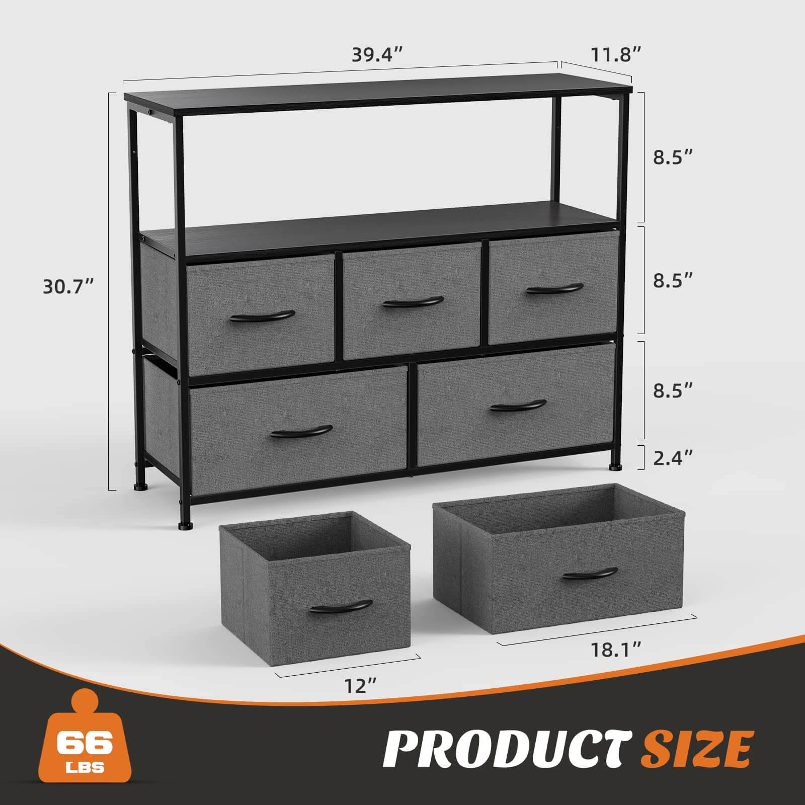 Versatile Storage Shelf TV Stand for Living Room Bedroom with Drawers