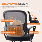 Comfortable Ergonomic Mesh Office Chair with Lumbar Support and Integrated Storage Basket