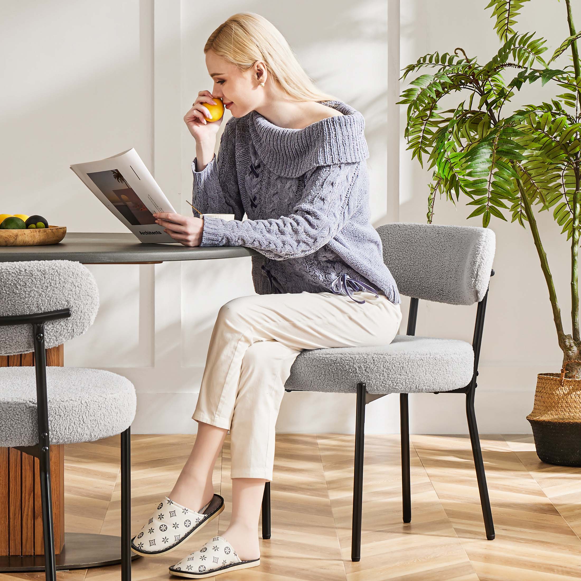 Modern Dining Chair Set of 4 with Soft Cushions for Kitchen and Dining Room